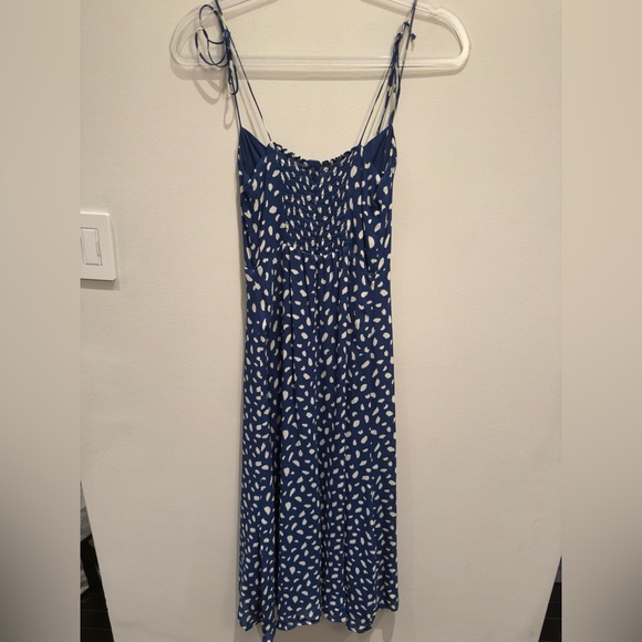 Reformation Juliette Midi Dress Moray Blue Spotted Dress Size 2 Women’s - Picture 6 of 15